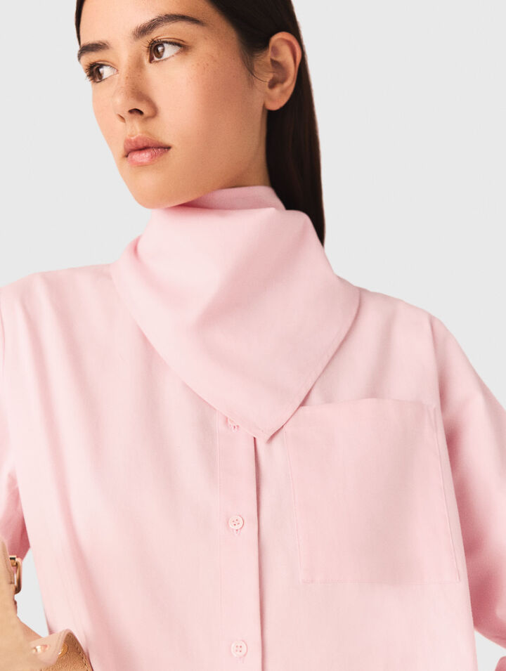 Shirt with removable scarf