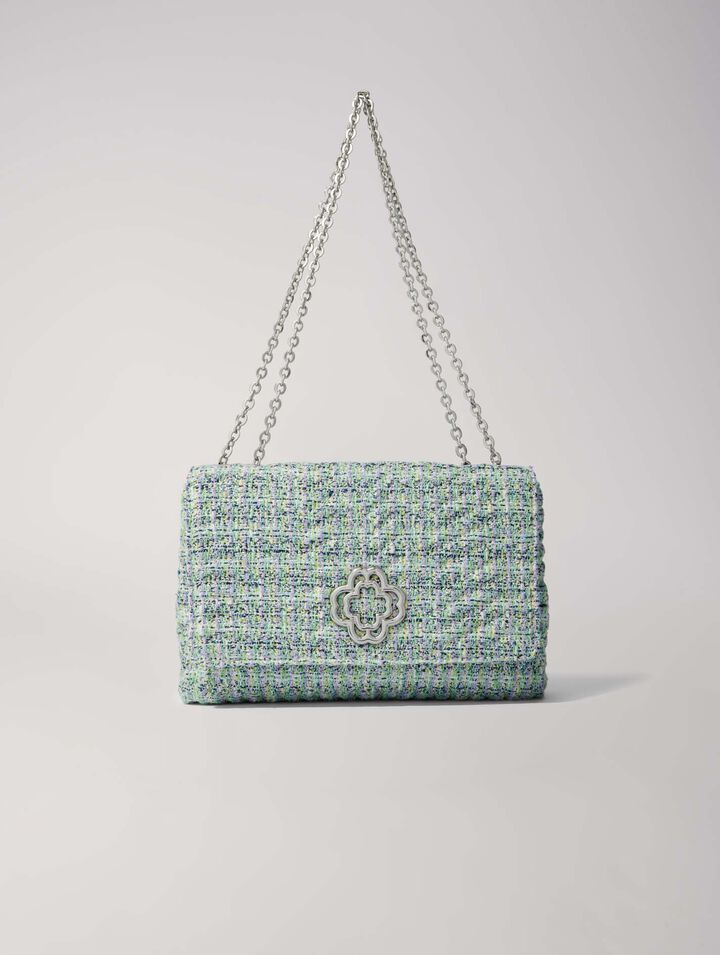 Clover bag with tweed chains