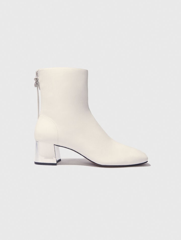 Square-toed leather boots