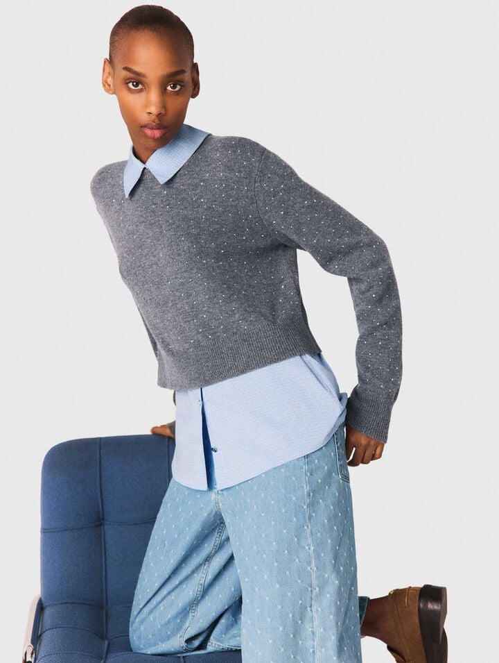 Removable rhinestone trim jumper