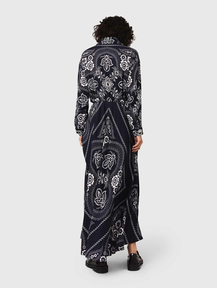 Patterned flowing maxi dress