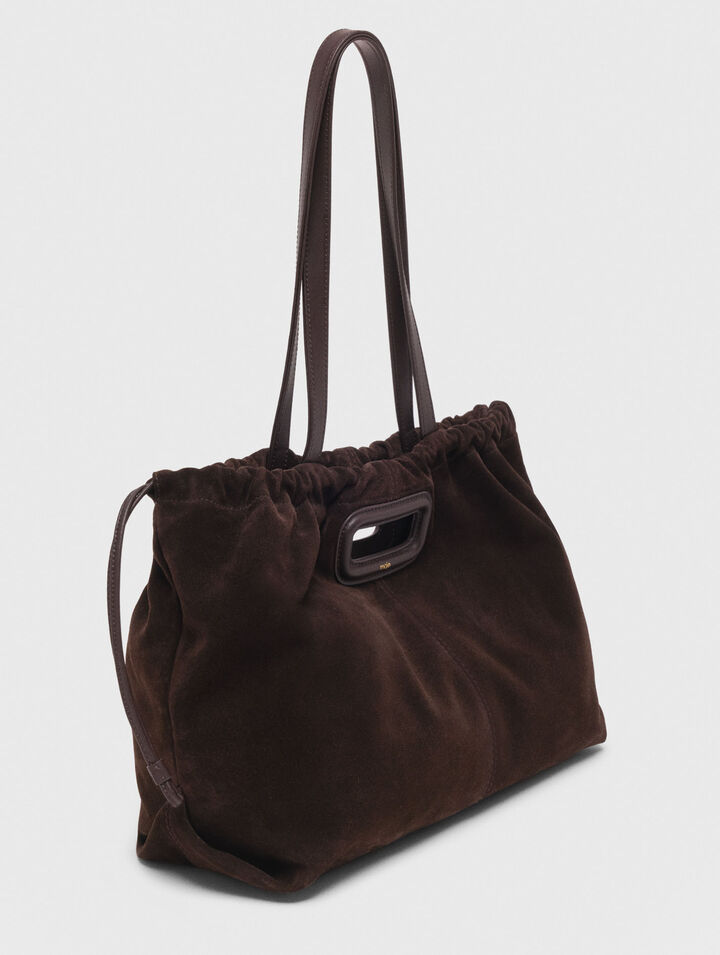 Suede leather M tote bag