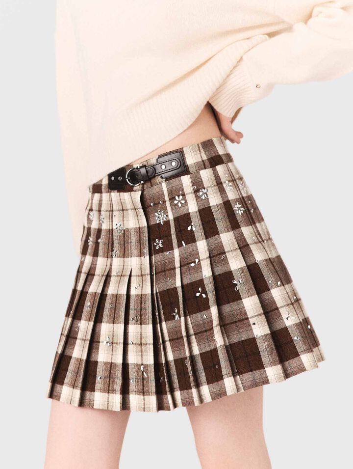 Rhinestone checked kilt