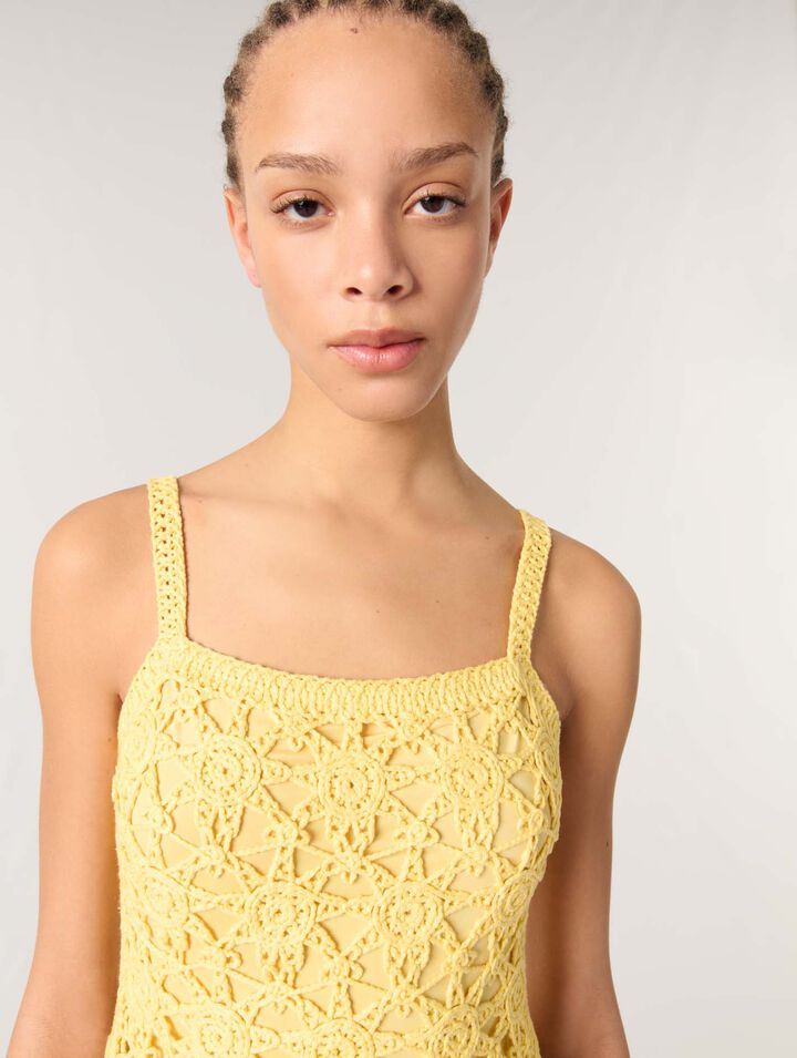 Crochet strappy mini dress
