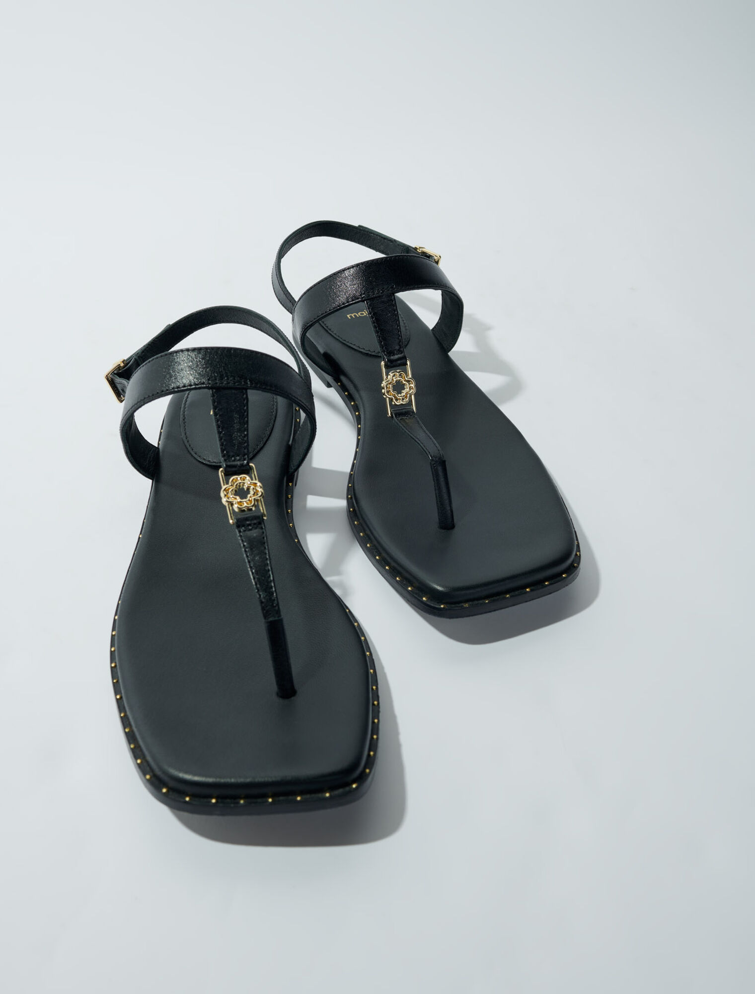 Flat leather strap sandals - Sandals & ballerinas | Maje
