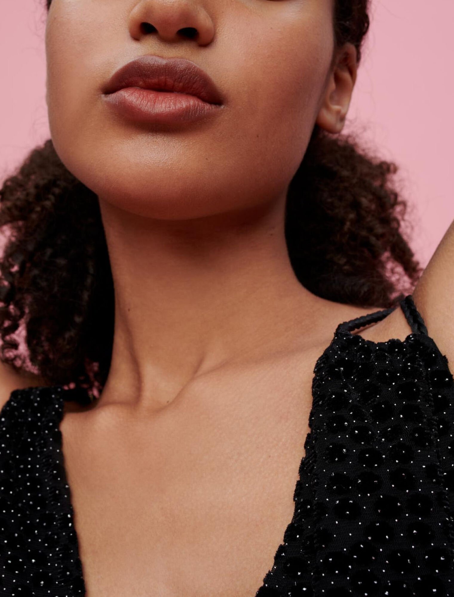 Strapless velvet feather dress