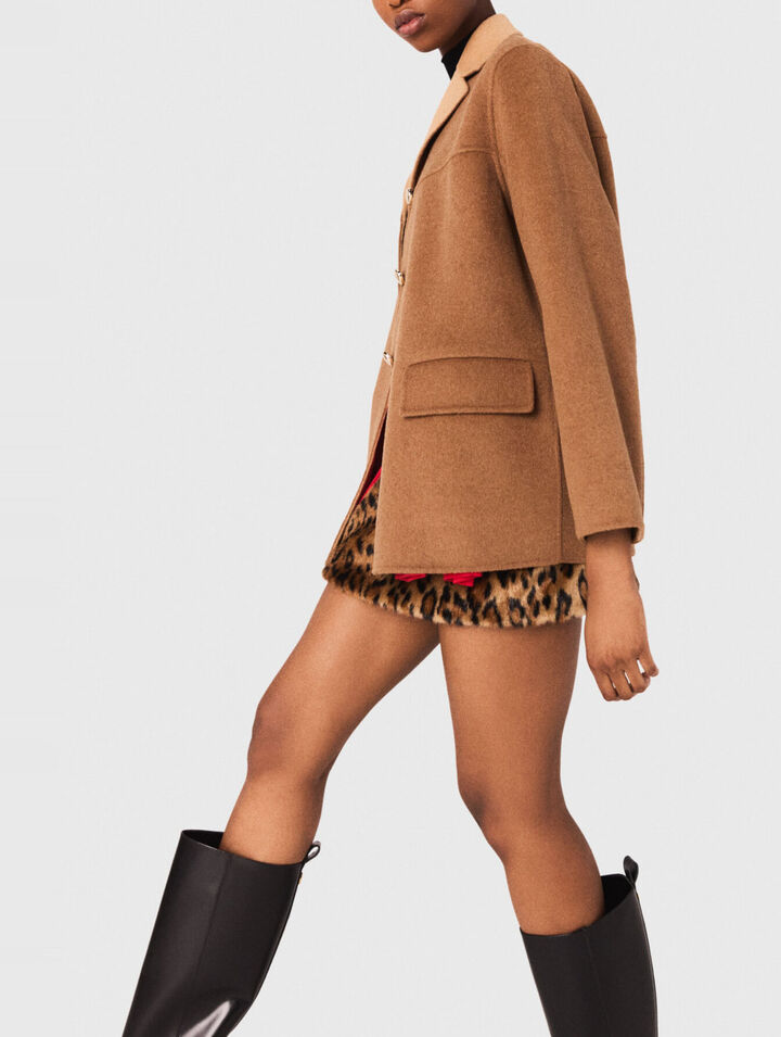 Double-faced mid-length coat