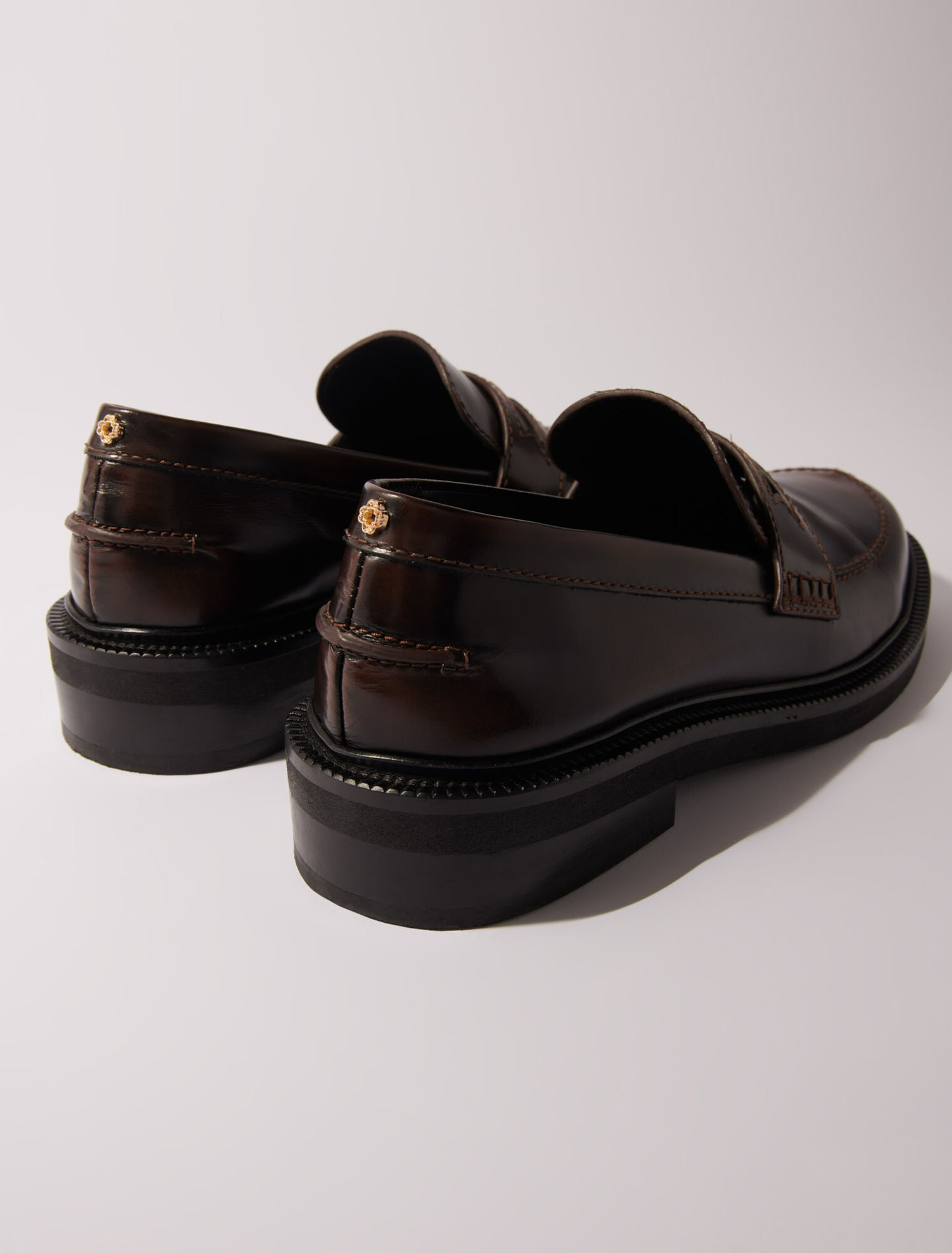 Brushed leather loafers