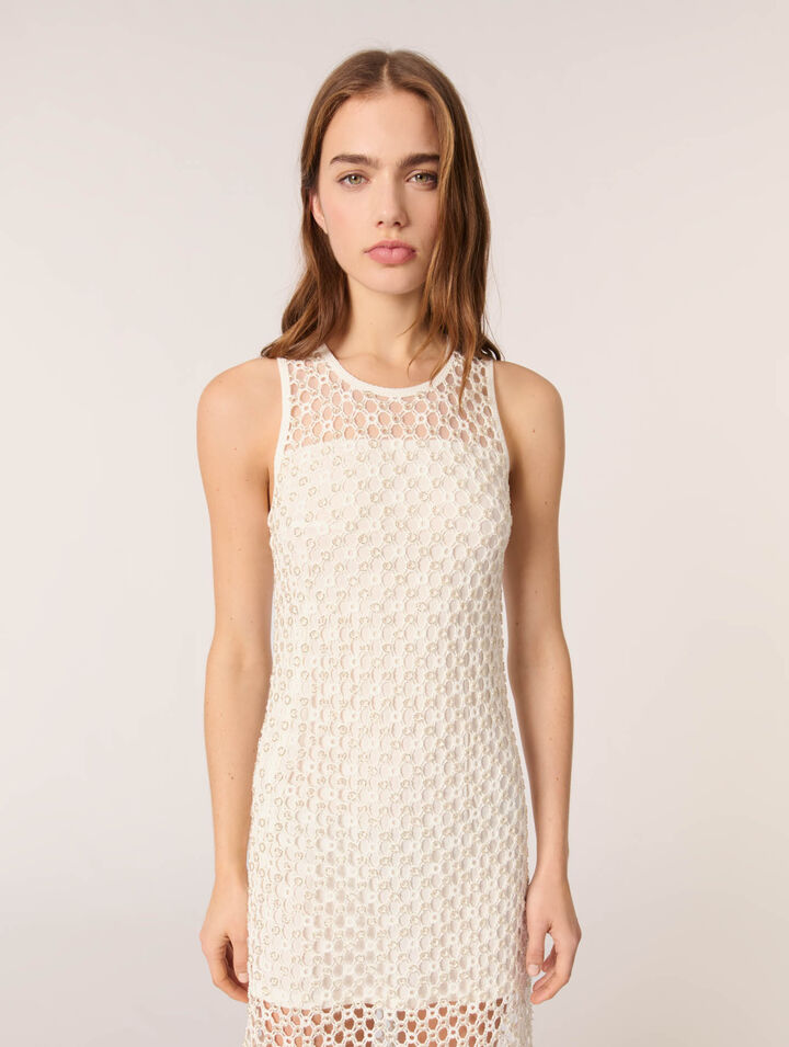 Beaded crochet maxi dress