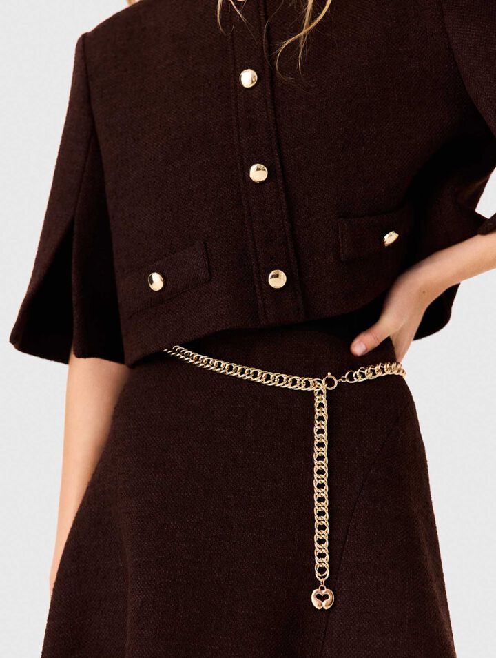 2-in-1 tweed cape dress