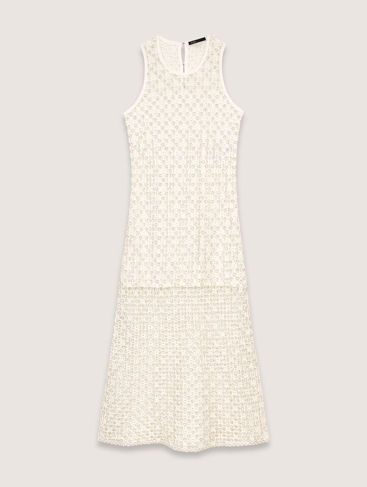 Beaded crochet maxi dress