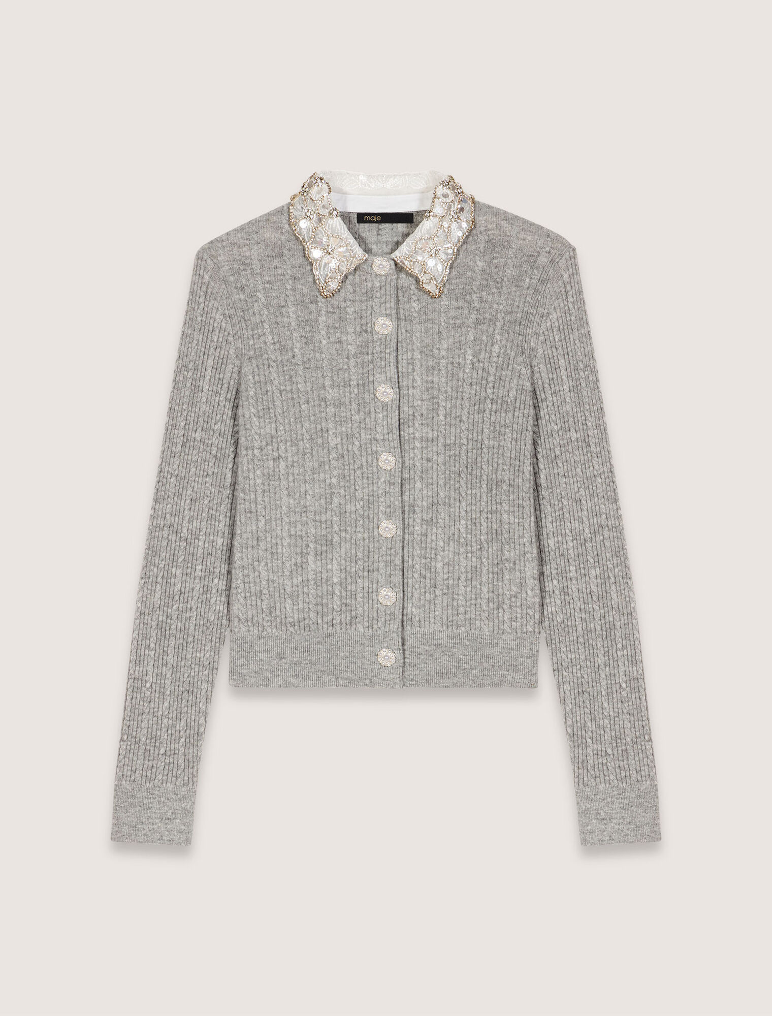 Cardigan with removable collar