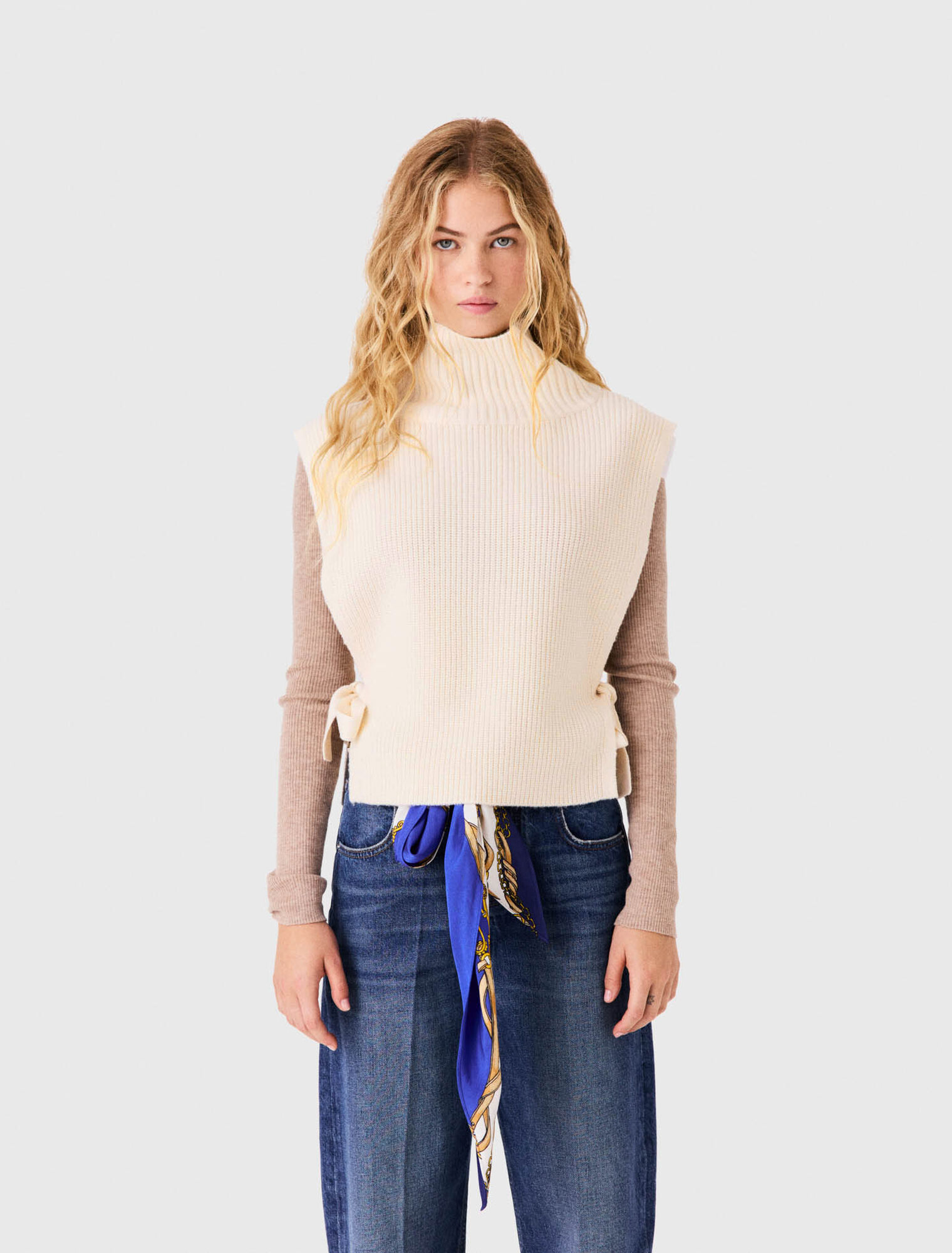 Wool and cashmere collar