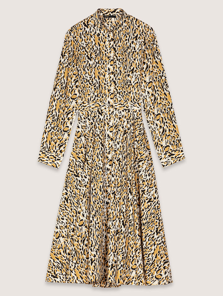 Leopard print midi dress