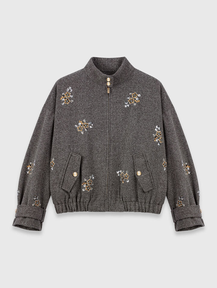 Embroidered bomber jacket