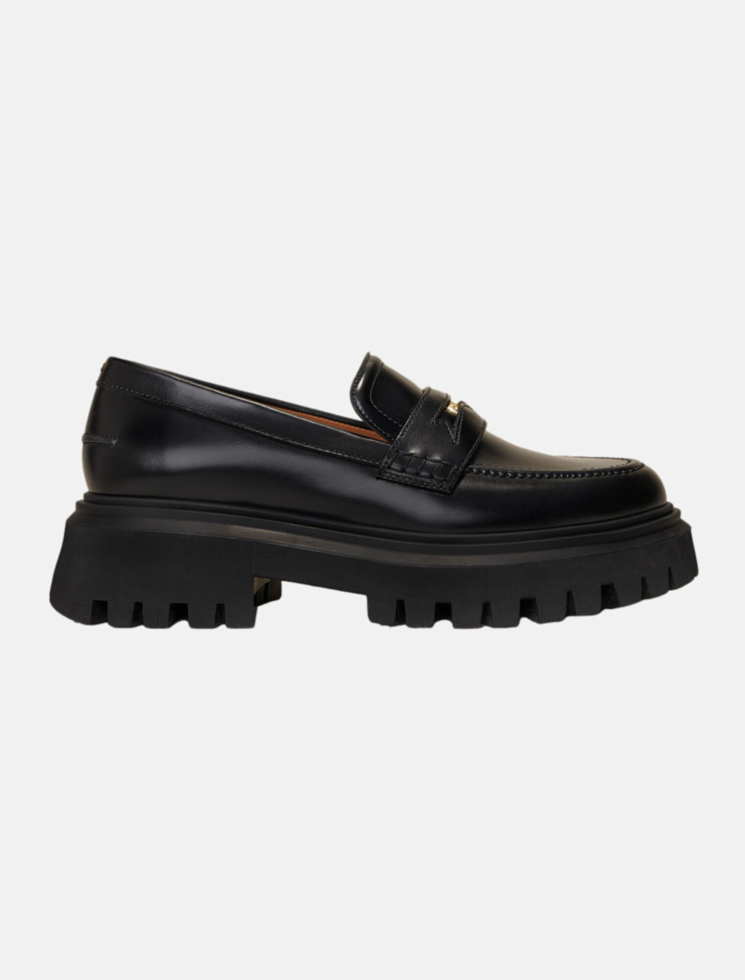 Leather platform loafers