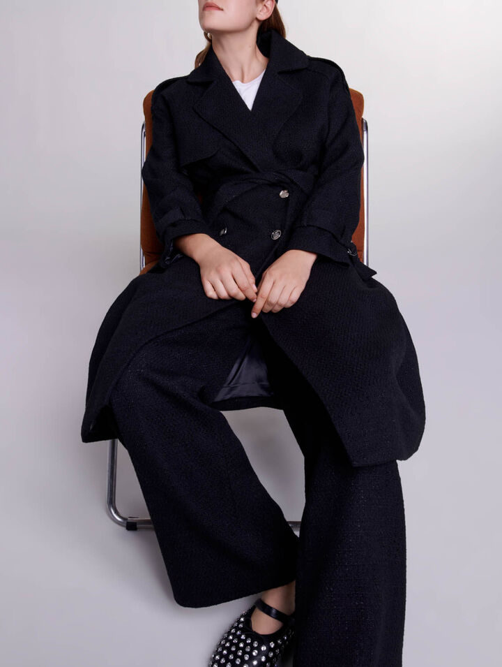 Tweed trench coat