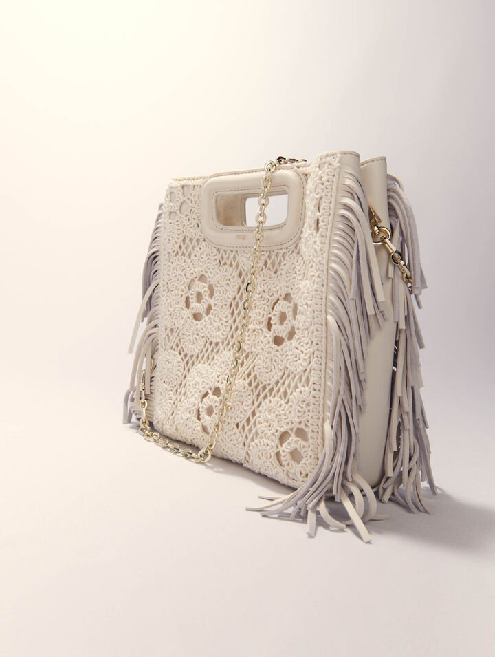 Crochet-knit M bag