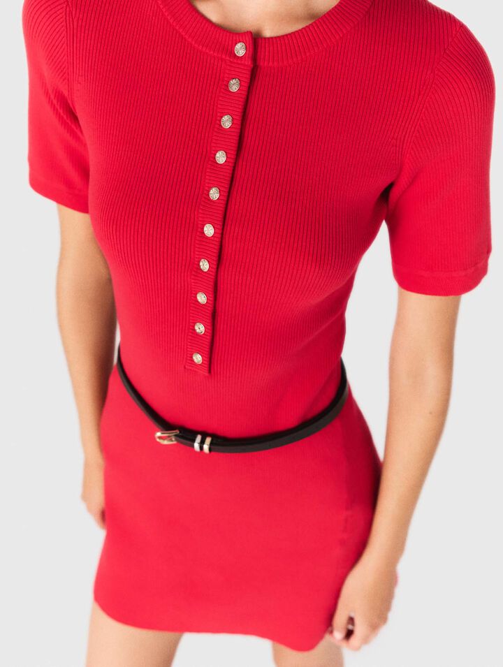 Short ribbed knit dress