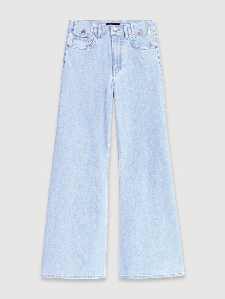 Faded wide-leg jeans