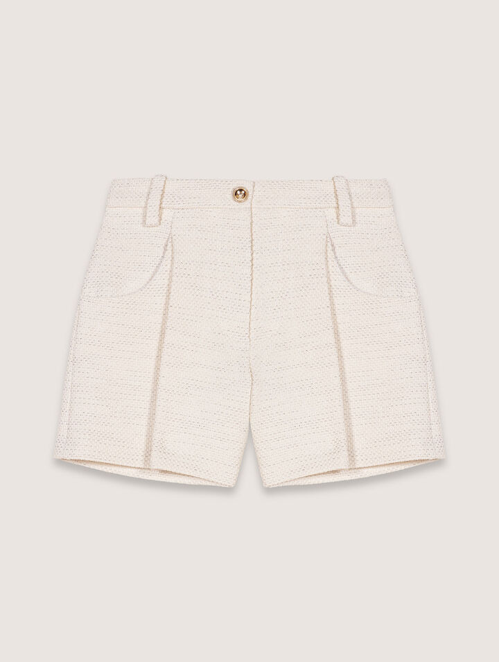 Tweed and lurex shorts