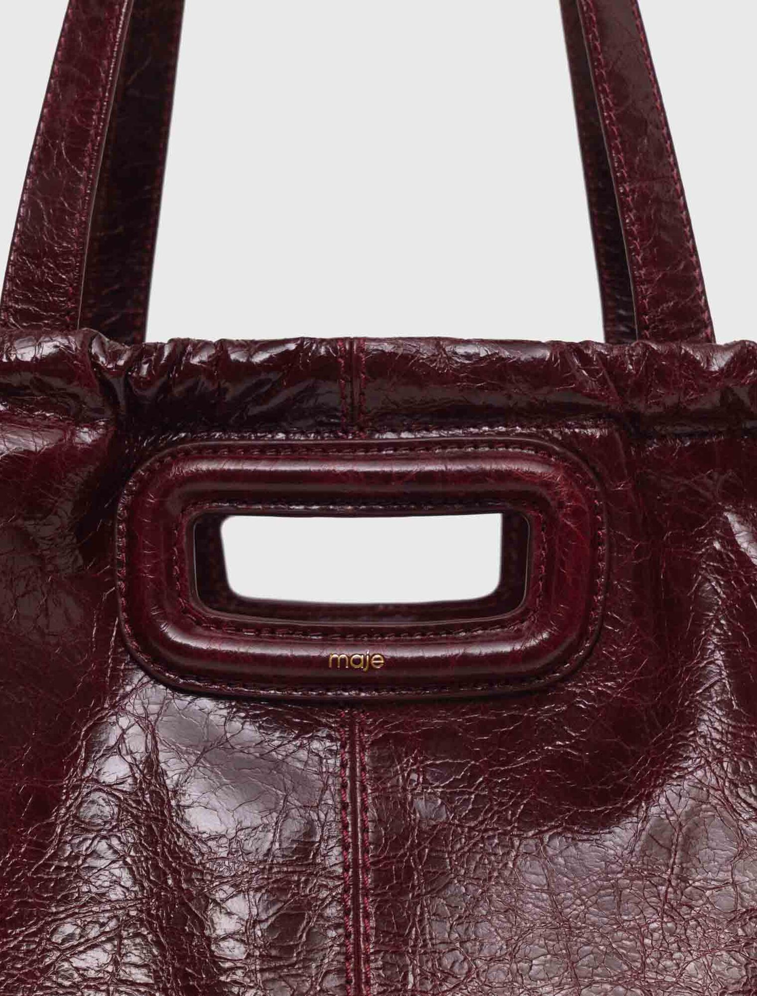 Crackled leather M Tote bag
