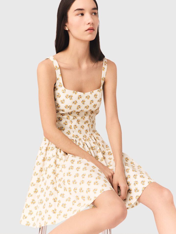 Short flared patterned dress