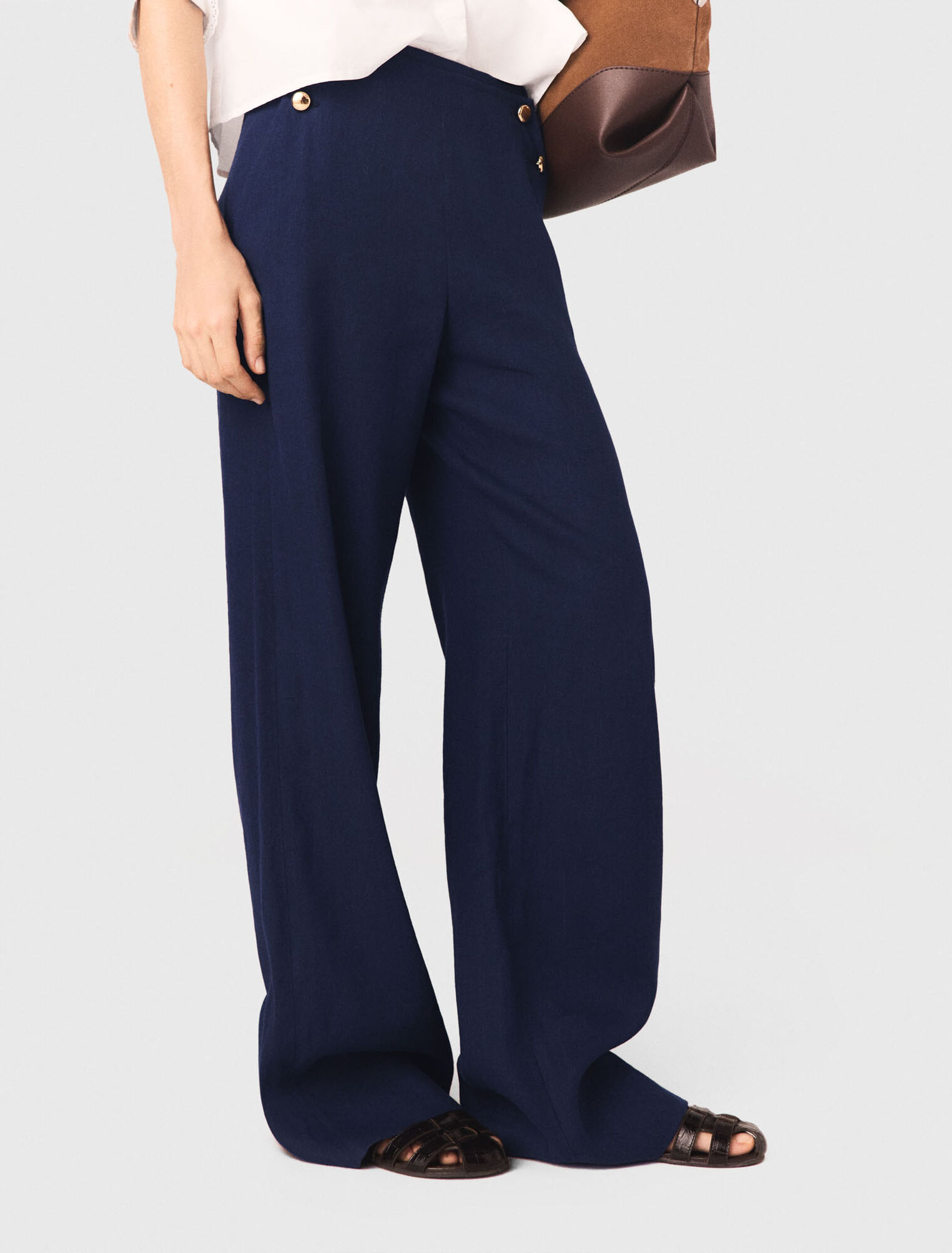 Linen-blend sailor trousers