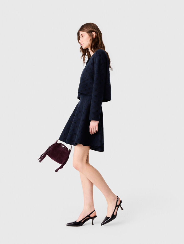 Jacquard cardigan with sequins