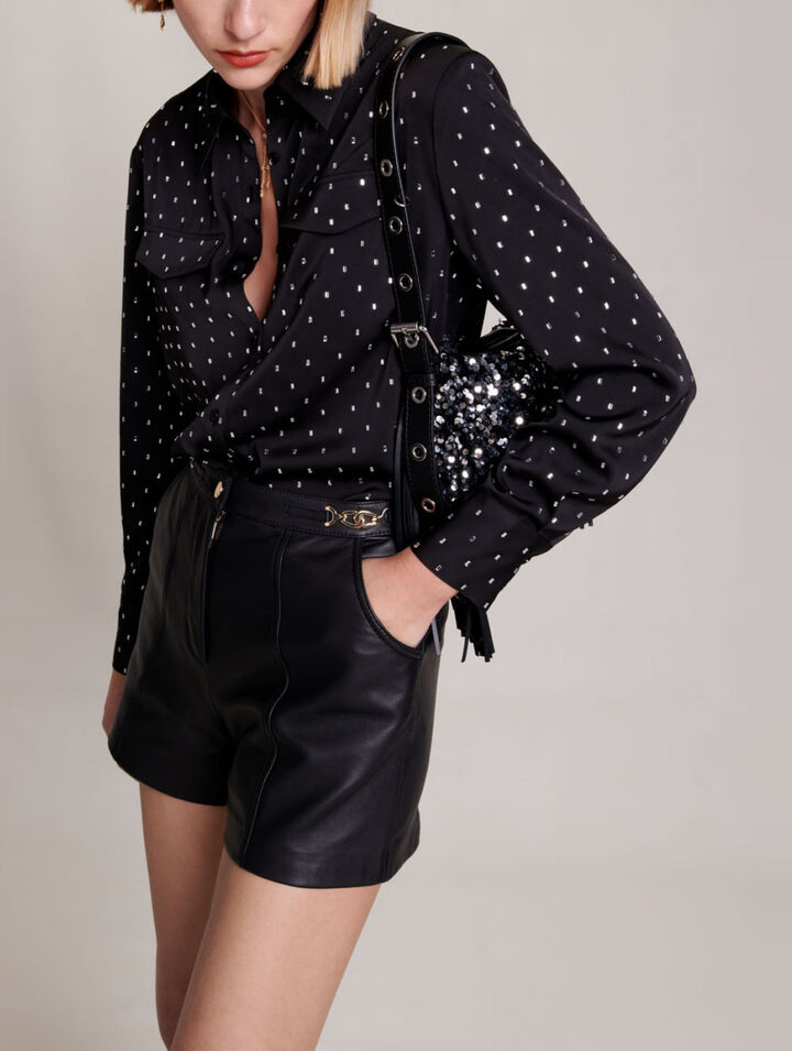 Leather shorts