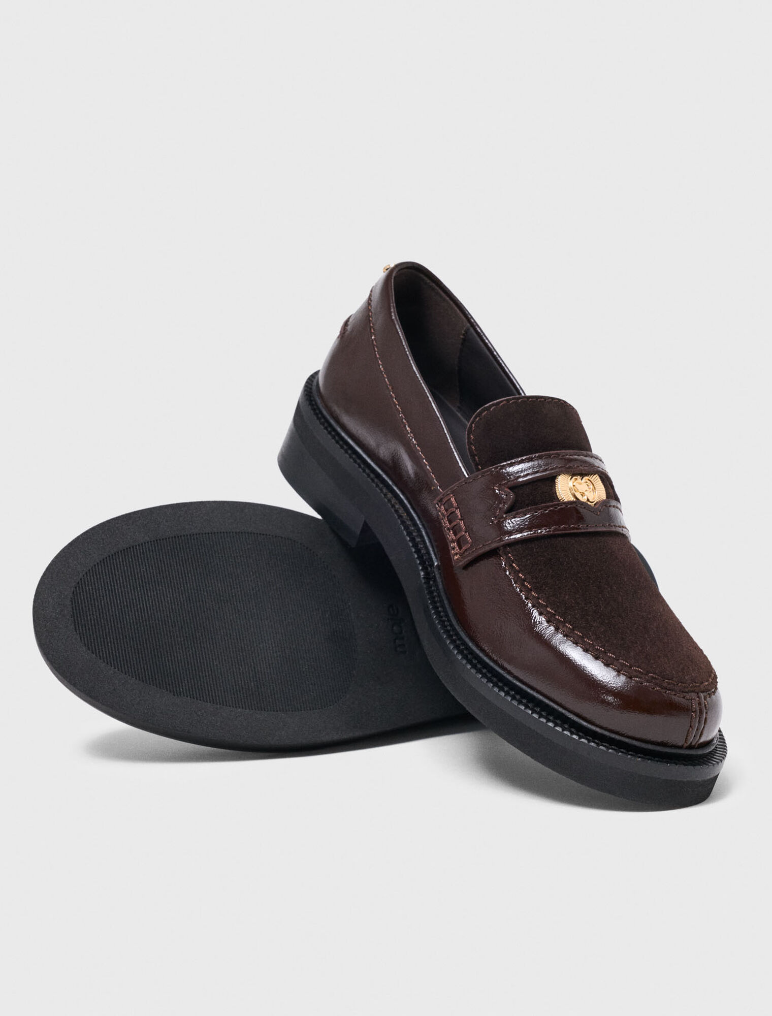 Leather and suede loafers