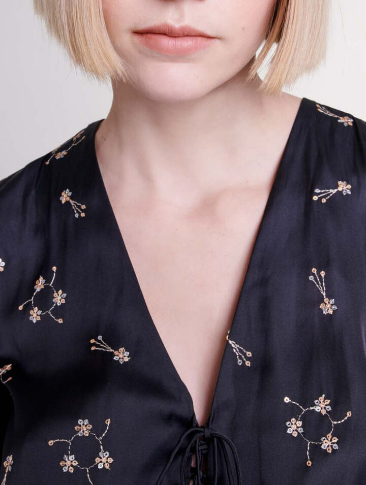 Short sequin-embroidered dress
