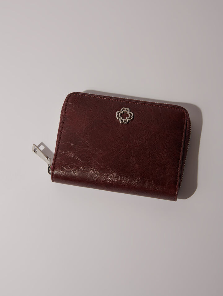 Crackled leather wallet
