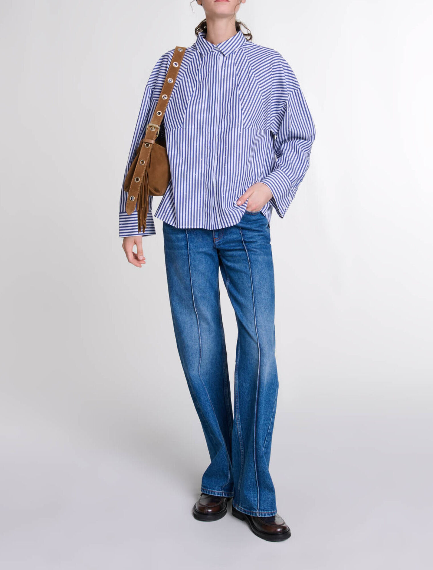 Rhinestone striped shirt