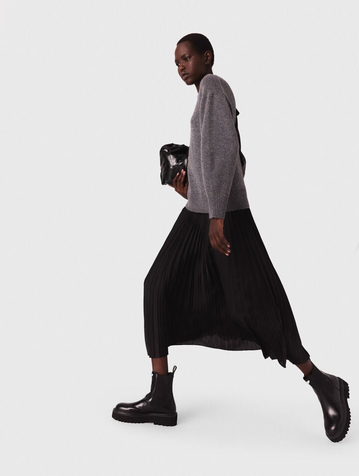 Dual-material maxi dress