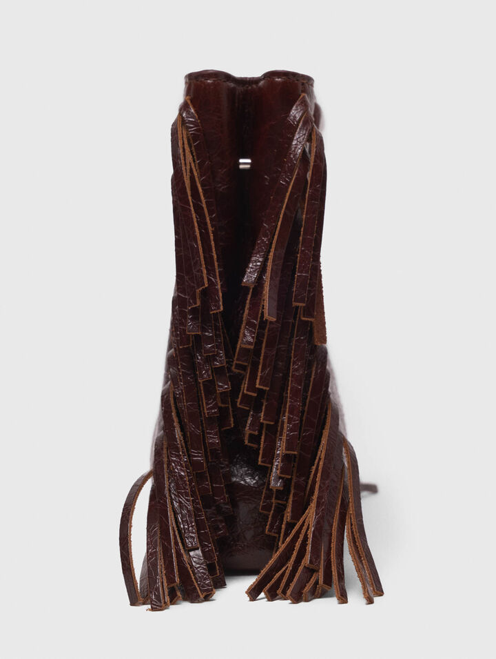 Crackled leather mini M bag