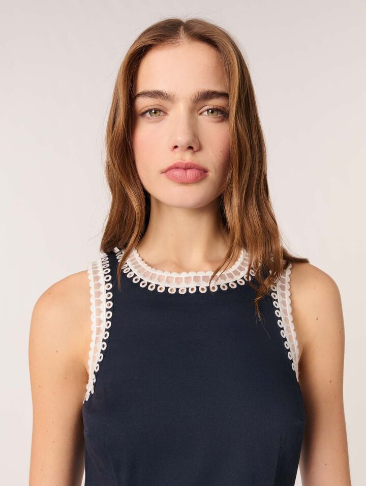 Short dress with crochet details