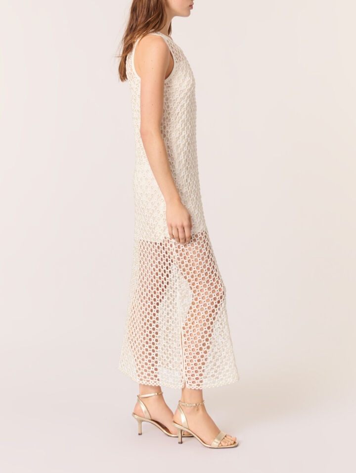 Beaded crochet maxi dress