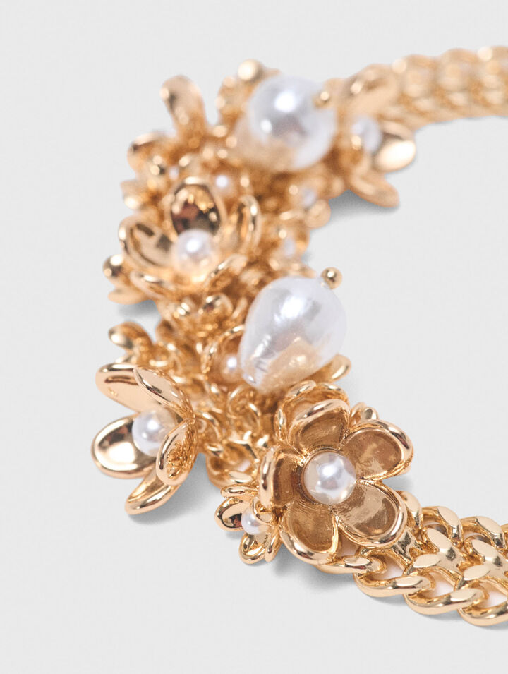 Asymmetric wide chain bracelet