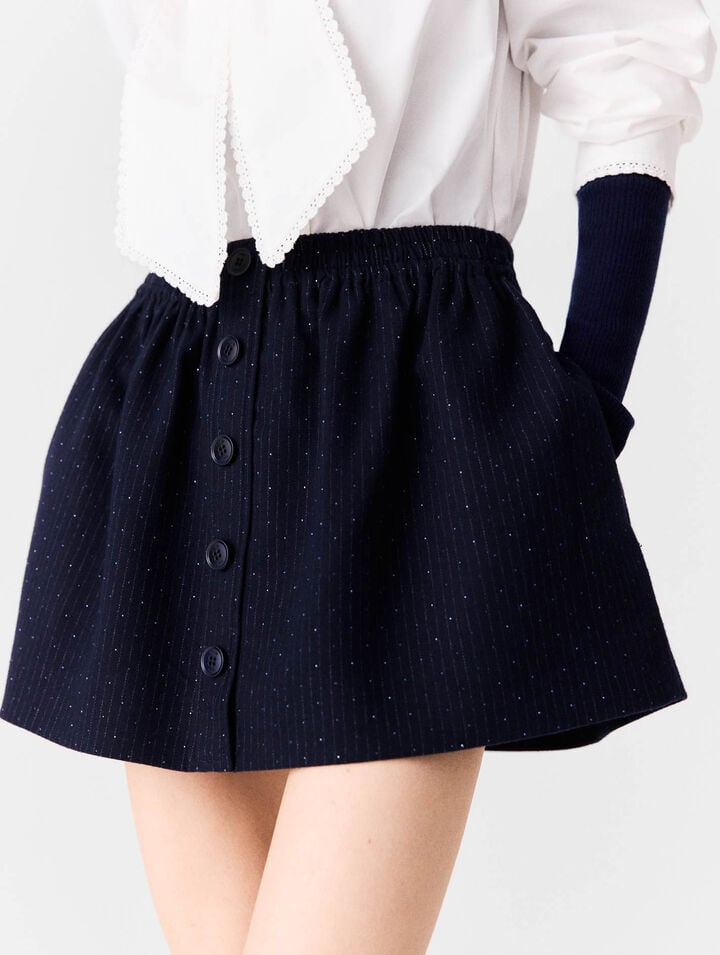 Short tailored rhinestone skirt