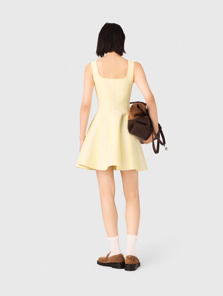 Jacquard knit short dress