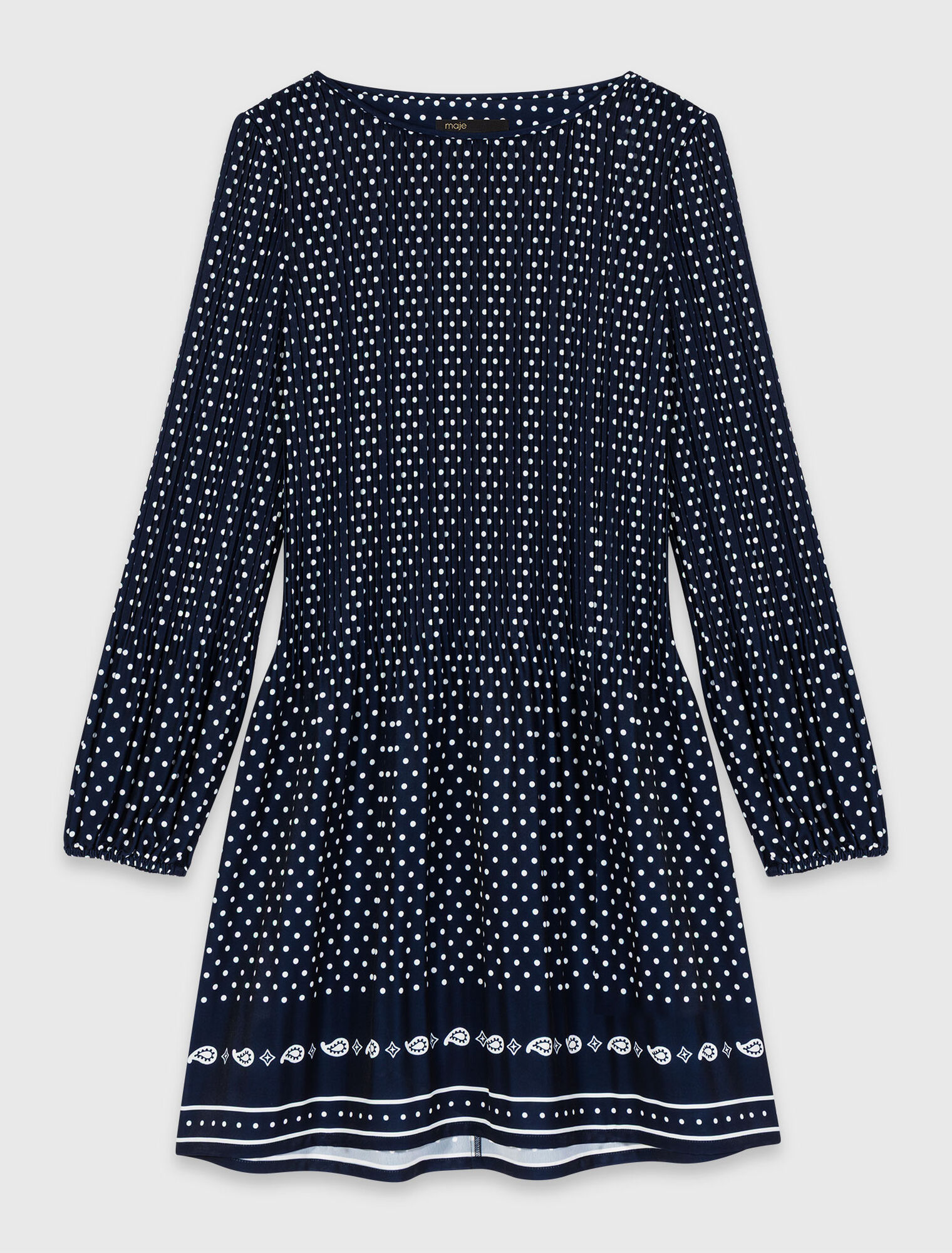 Patterned pleated dress