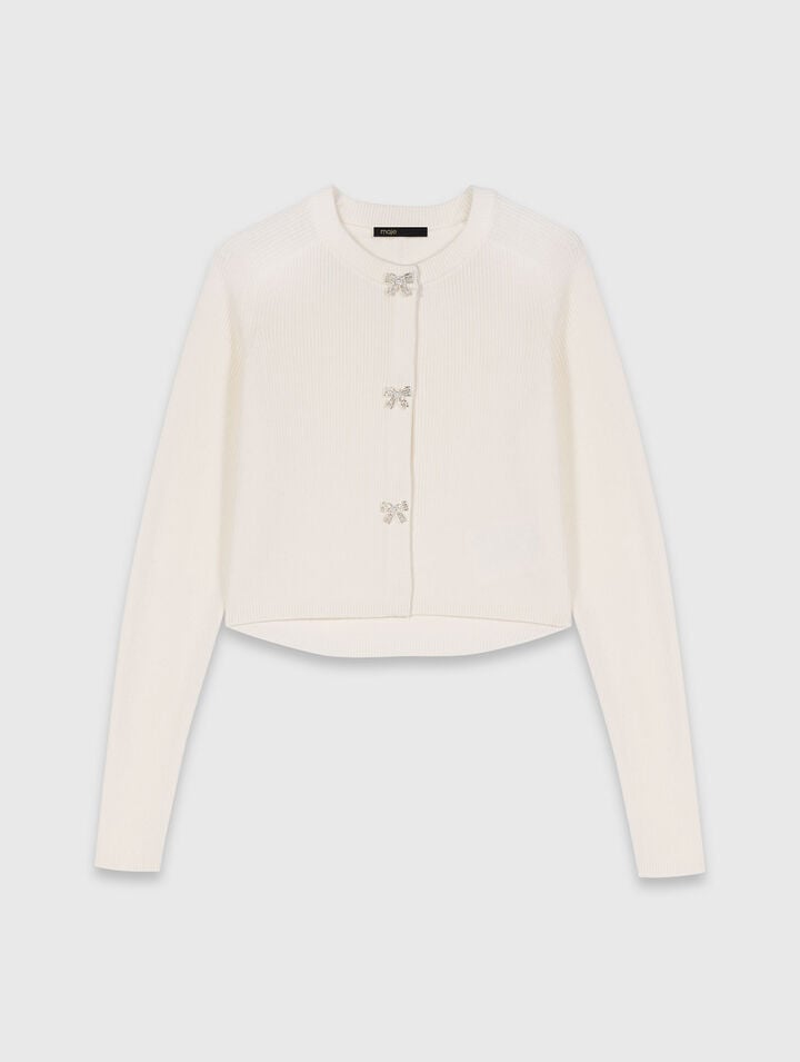 Bow jewellery button cardigan