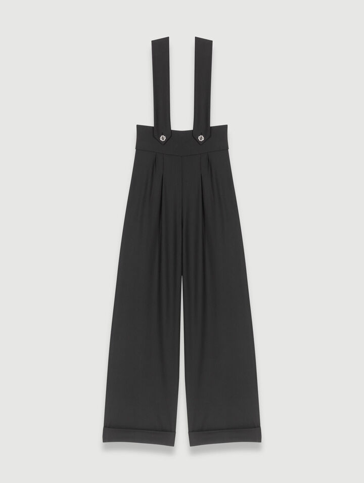 Wide-leg trousers with braces