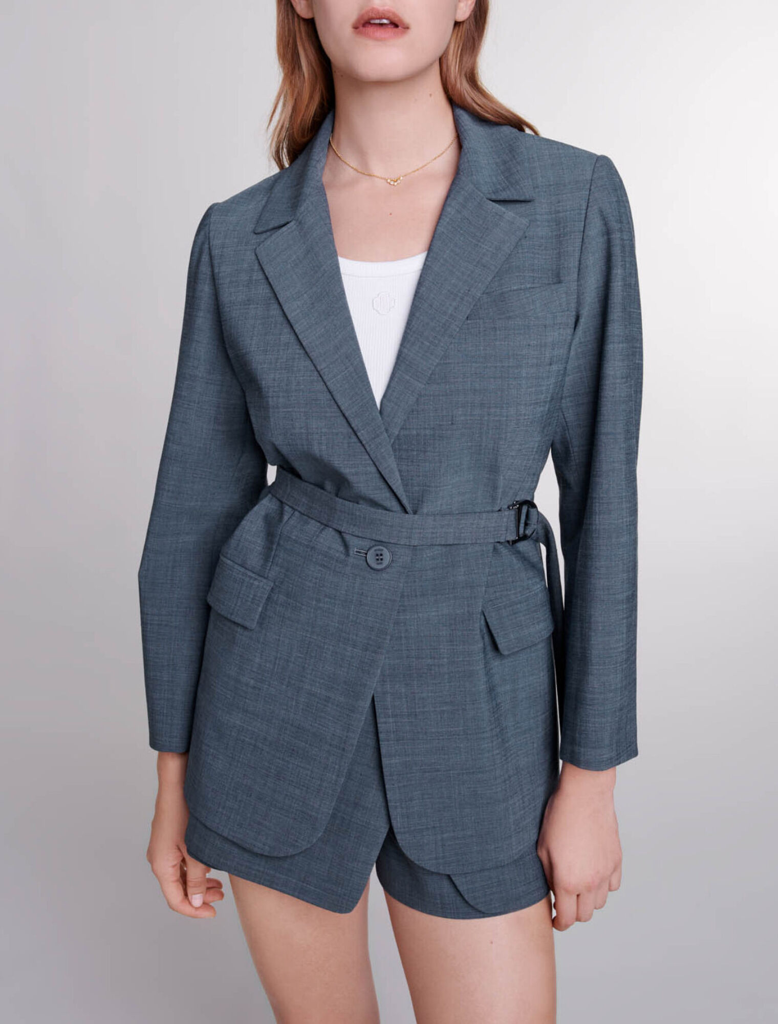 Belted blazer