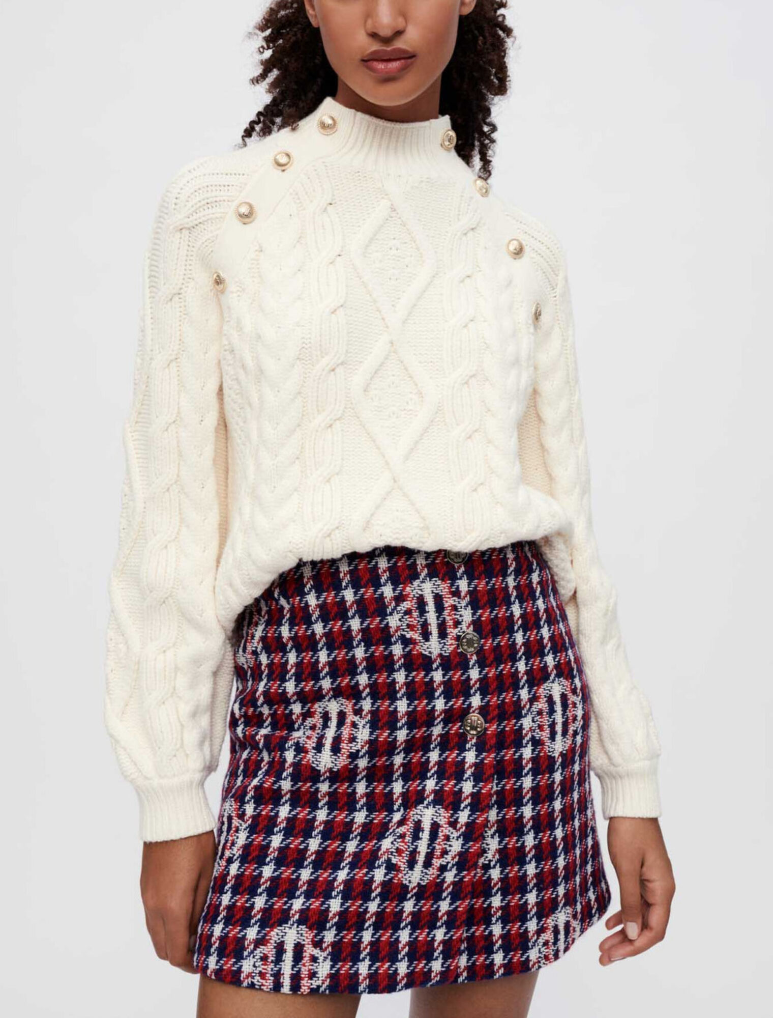 Clover plaid jacquard skirt