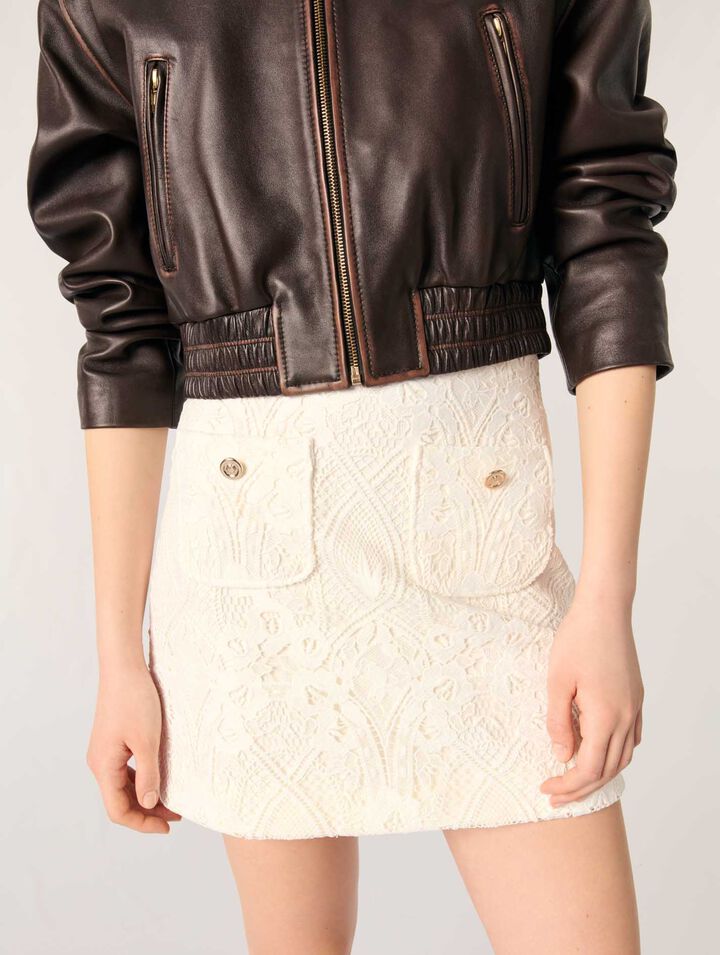 Short guipure skirt