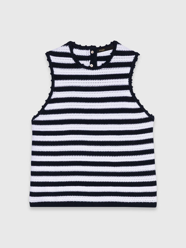 Crochet-knit top