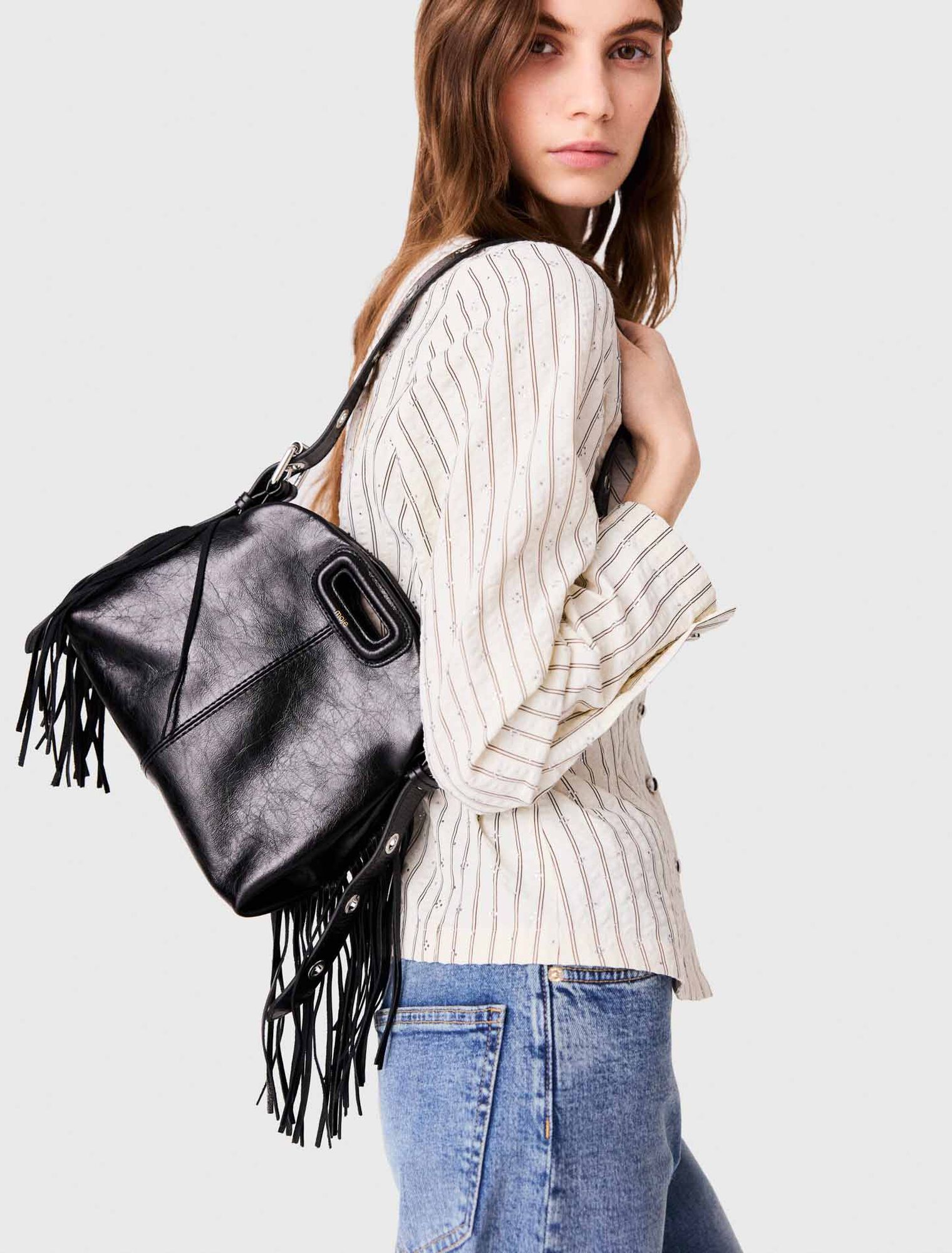Miss M mini cracked leather bag