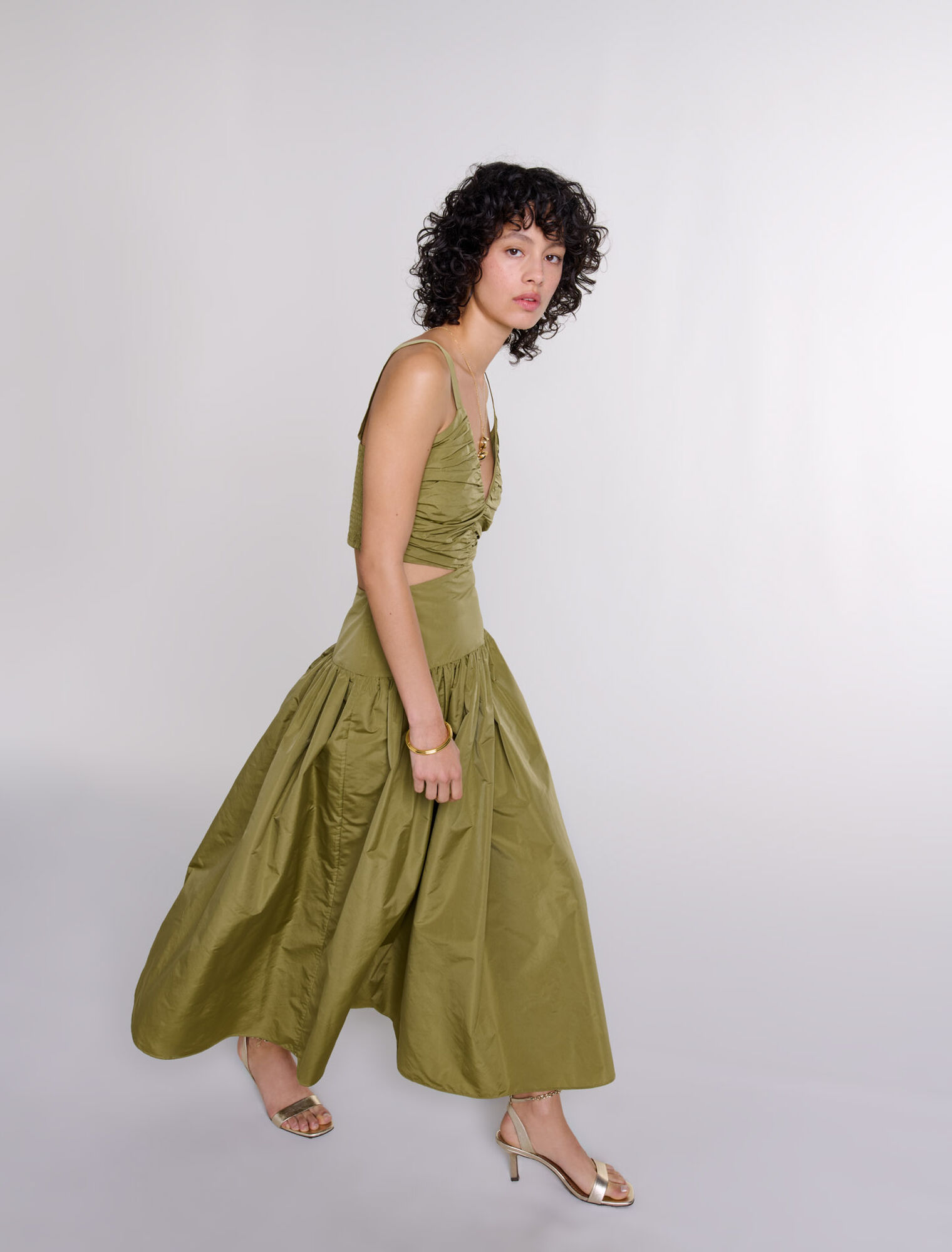 Cutaway taffeta dress